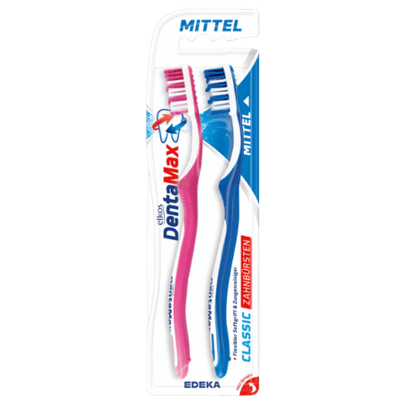 ELKOS DENTAMAX SZCZOTECZKI DO ZĘBÓW ŚREDNIE 2 SZT.