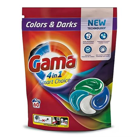 GAMA COLOURS & DARK 4IN1 SMART CHOICE KAPSUŁKI DO PRANIA 60 SZT.