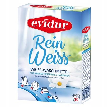 EVIDUR REIN WEISS PROSZEK DO PRANIA FIRANEK I BIAŁYCH TKANIN 600G