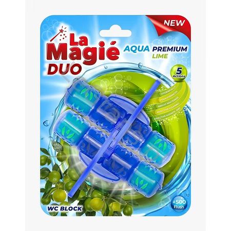 LA MAGIE PREMIUM AQUA LIME ZAWIESZKA BARWIĄCA  DO WC 2 SZT.
