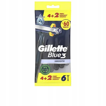 GILLETTE BLUE 3 SMOOTH MASZYNKI DO GOLENIA 6 SZT.