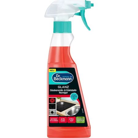 DR BECKMANN GLANZ GLASKERAMIK & EDELSTAHL REINIGER SPRAY DO INDUKCJI ORAZ STALI NIERDZEWNEJ 