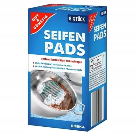 G&G SEIFEN PADS GĄBKI ZMYWAKI NASĄCZONE DO PRZYPALEŃ 8 SZT.
