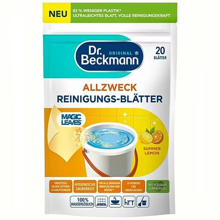 DR BECKMANN ALLZWECK SUMME LEMON CHUSTECZKI DO MYCIA PODŁÓG 20 SZT.