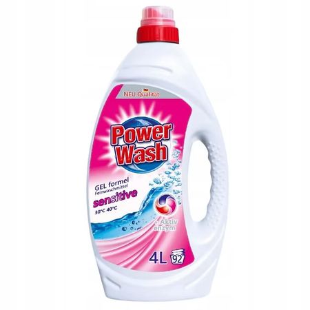 POWER WASH SENSITIVE ŻEL DO PRANIA HIPOALERGICZNY 4L 92 PRANIA