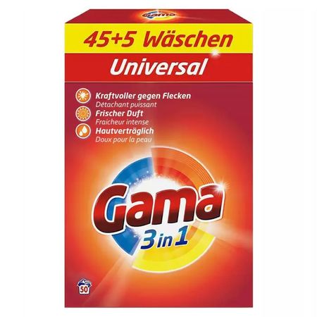 GAMA UNIVERSAL PROSZEK DO PRANIA 50 PRAŃ 3KG