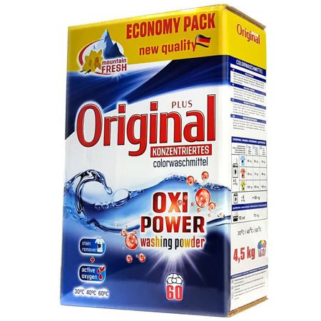 ORIGINAL PLUS COLOR OXI POWER PROSZEK DO PRANIA 60 PRAŃ 4,5KG