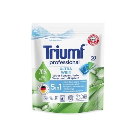 TRIUMF PROFESSIONAL ULTRA WEIS 5IN1 CAPS KAPSUŁKI DO PRANIA BIAŁYCH TKANIN 30 SZT.