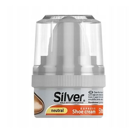 SILVER EXPRES SHOE CREAM NEUTRAL PASTA DO BUTÓW Z GĄBKĄ NEUTRALNA 50ML