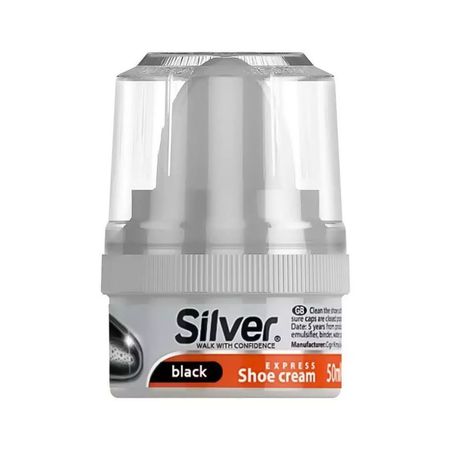 SILVER EXPRESS SHOE CREAM BLACK PASTA DO BUTÓW Z GĄBKĄ CZARNA 50ML