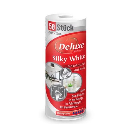 DELUXE SILKY WHITE ŚCIERKA W ROLCE 50 SZT.