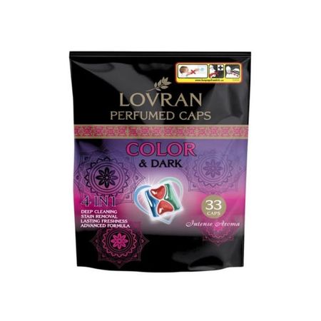 LOVRAN COLOR & DARK PERFUMED CAPS 4 IN 1 KAPSUŁKI DO PRANIA 33 SZT.
