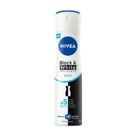 NIVEA BLACK & WHITE INVISIBLE PURE 72H ANTYPERSPIRANT DAMSKI 150ML