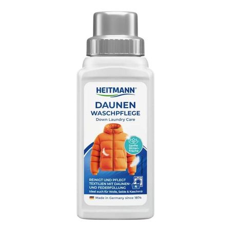 HEITMANN DAUNEN WASCHPFLEGE PŁYN DO PRANIA ODZIEŻY PUCHOWEJ I TERMICZNEJ 4 PRANIA 250ML