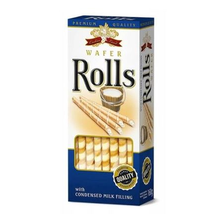 WAFER ROLLS RURKI Z NADZIENIEM MLECZNYM 160G