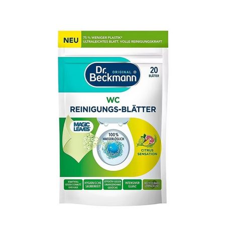DR BECKMANN WC REINIGUNGS BLATTE CHUSTECZKI CZYSZCZĄCE DO WC 20 SZT.