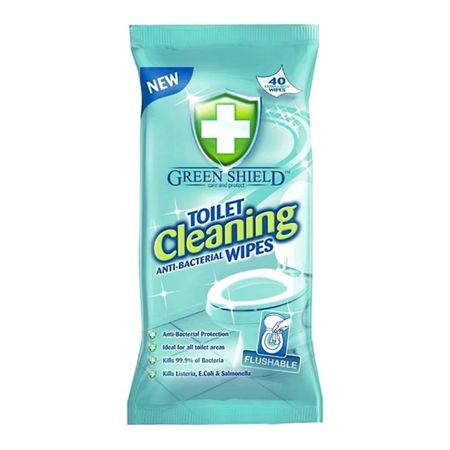 GREEN SHIELD TOILET CLEANING ANTIBACTERIAL WIPES CHUSTECZKI DO CZYSZCZENIA WC