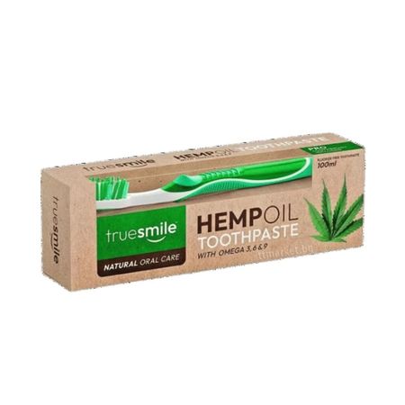 TRUE SMILE HEMP OIL NATURALNA PASTA DO ZĘBÓW + SZCZOTECZKA