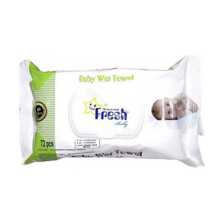 FRESH BABY CHUSTECZKI NAWILŻANE Z KLIPSEM 72 SZT.