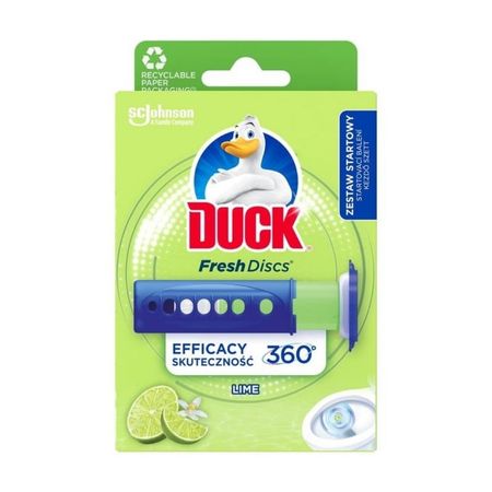 DUCK FRESH DISC LIME KRĄZKI ŻĘLOWE DO WC STARTER 36G