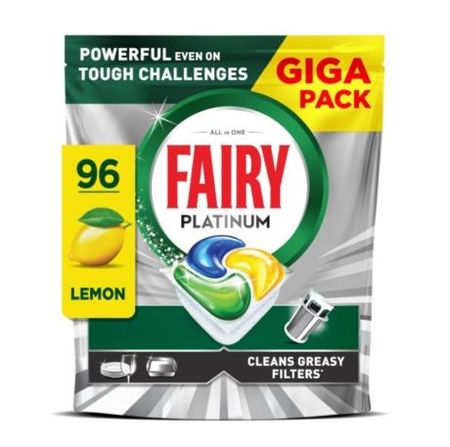 FAIRY PLATINUM ALL IN 1 LEMON KAPSUŁKI DO ZMYWARKI 96 SZT.