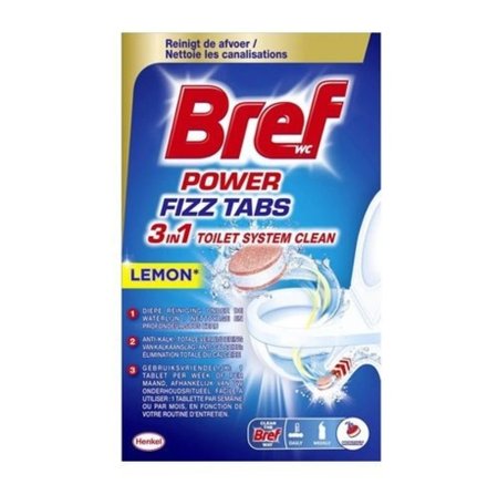 BREF POWER FIZZ TABS 3IN1 LEMON TABLETKI CZYSZCZĄCE DO WC 8 SZT.